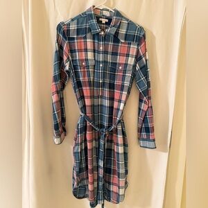 Gap Plaid Long Sleeve Shirt Dress